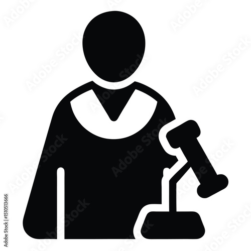 Judge gavel law justice court legal system icon