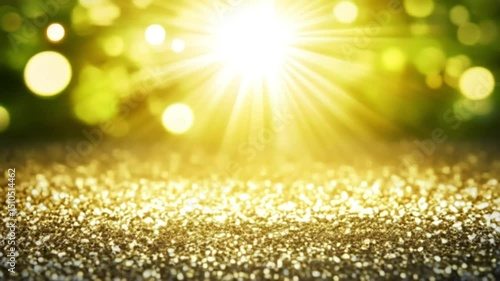 Golden Glitter Background with Bokeh