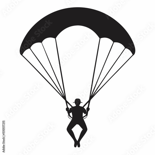 silhouette of a paraglider