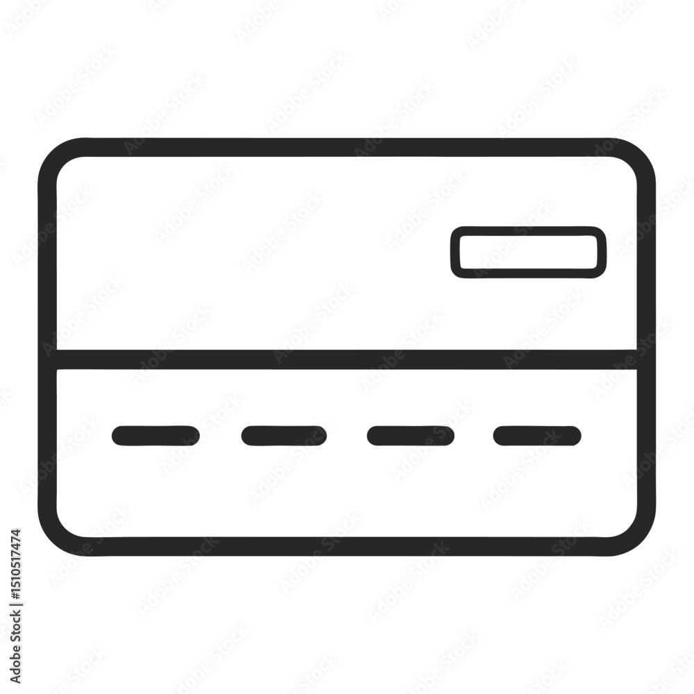 Simple line art credit card icon banking finance payment Simple line art credit card icon banking finance payment