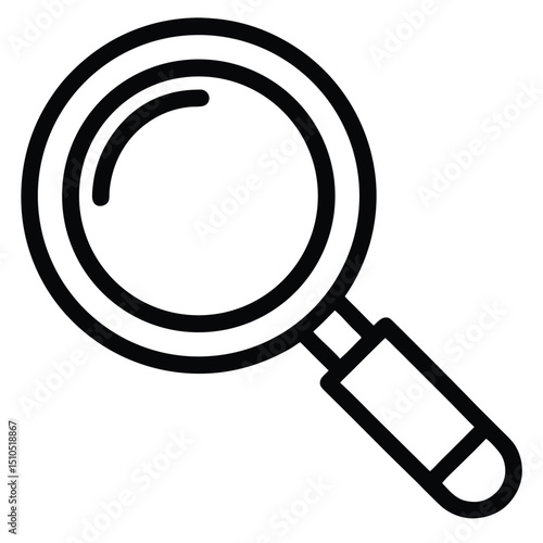 Magnifying glass search icon line art graphic design element