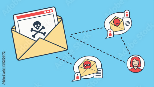 Malicious email spreading virus infection cyberattack