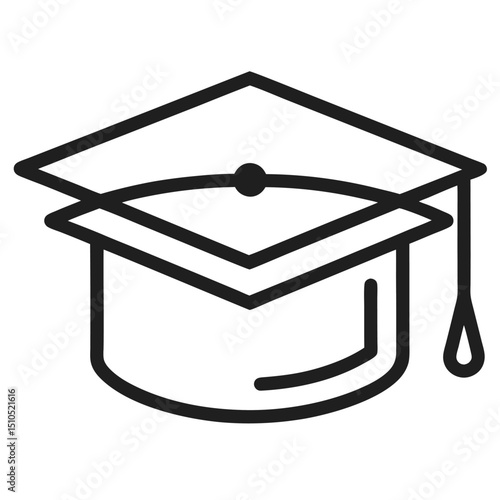 Graduation cap icon education degree knowledge learning success