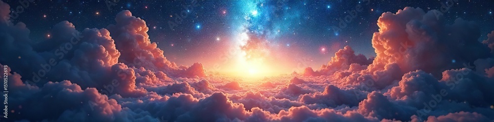 Fototapeta premium A celestial dome shimmers with ethereal light, creating a mystical and serene atmosphere Perfect for meditation, spirituality, and fantasy themes , sanctuary, zen