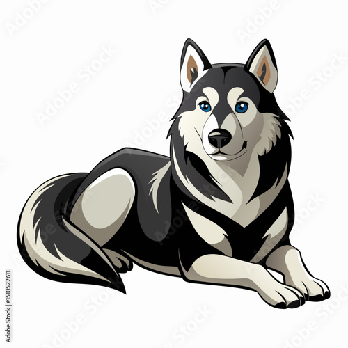 Loyal Alaskan Malamute Vector – Cold Climate Dog Portrait