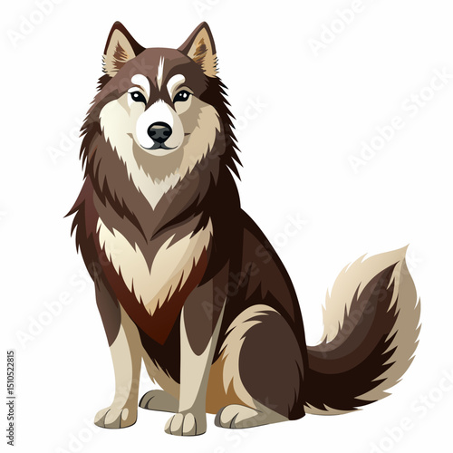 Malamute Puppy Vector Clipart – Bold Working Dog Illustration