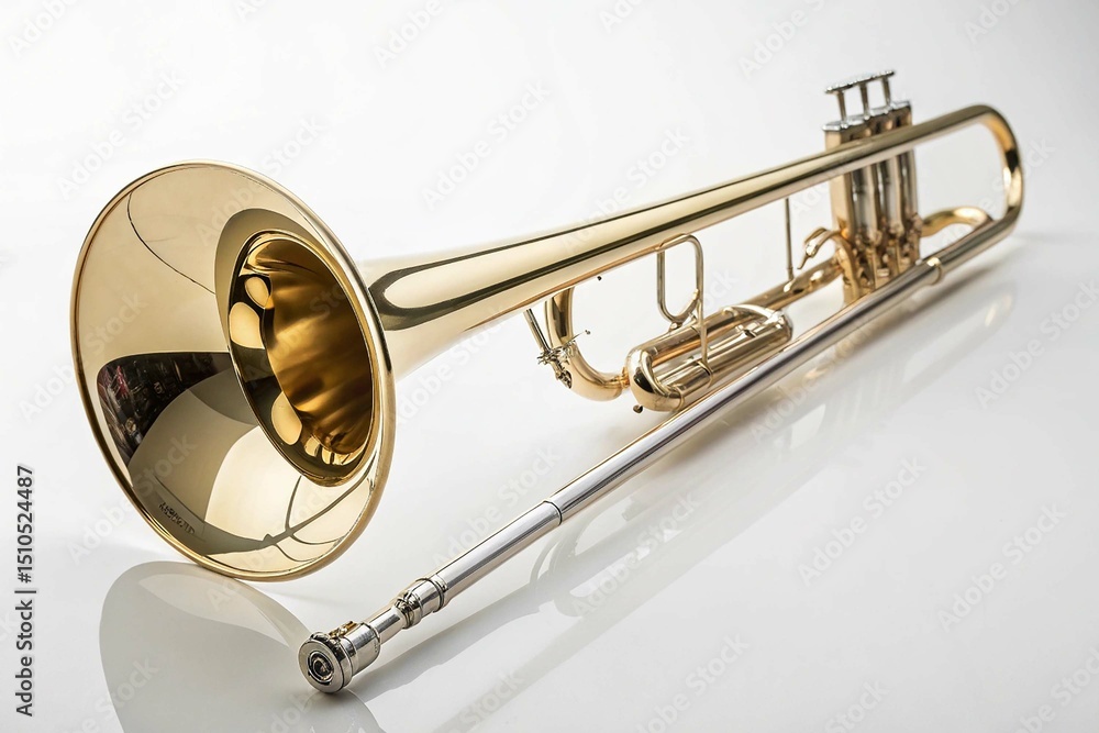 Obraz premium Trombone isolated on white background