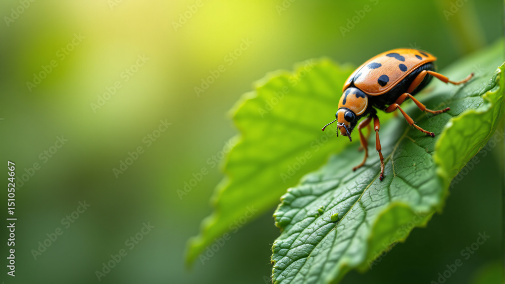 Ladybug on Green Leaf in Nature Ladybug on Green Leaf in Nature