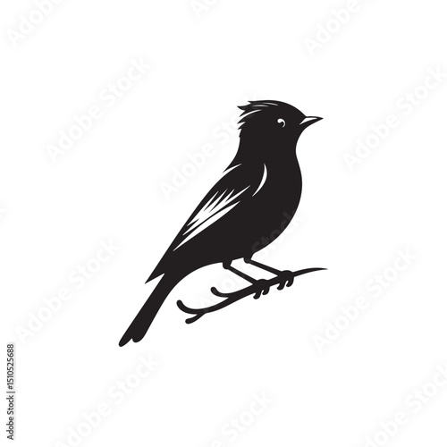 **"Vibrant Eastern Bluebird Vector Silhouette: Cheerful Songbird Design Featuring Rounded Body, Upright Posture, and Distinctive Color Pattern in Clean, Minimalist Style for Crafts and Digital Art"**
