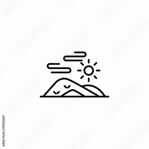 desert barren icon sign vector