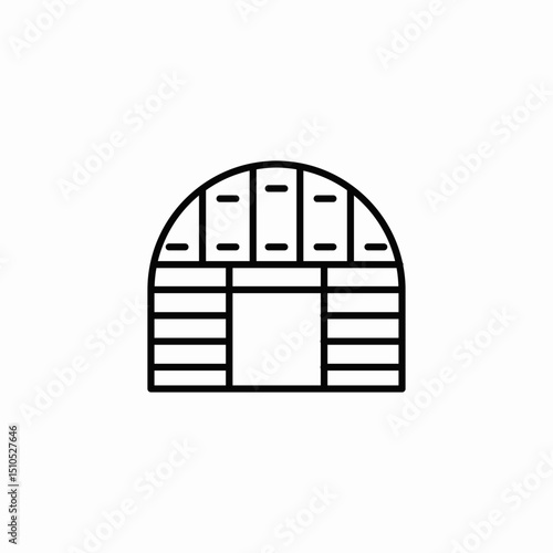 hangar aircraft icon sign vector