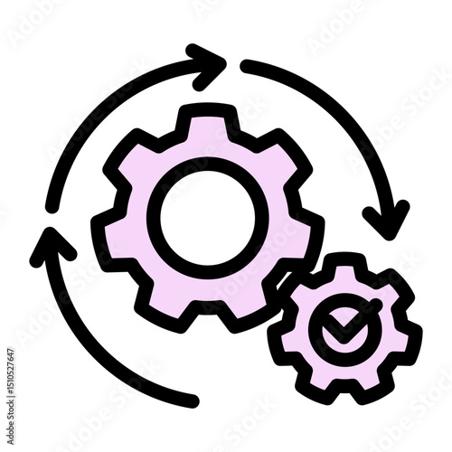 Automation Process Icon - Glyph Color Lineal Style for Smart Workflows. (Glyph Color Lineal Style)