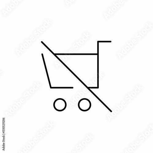 no cart icon sign vector