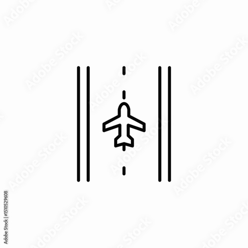 plane runway icon sign vector