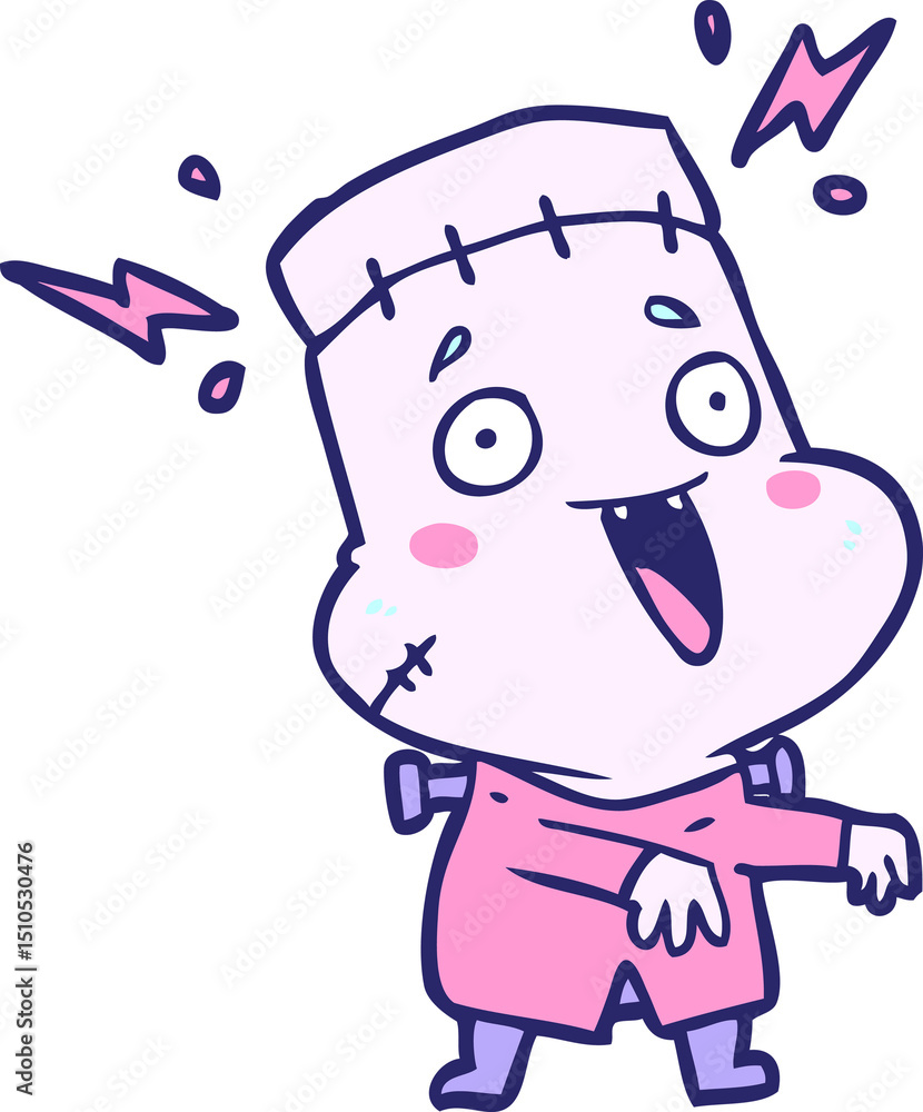 Fototapeta premium cartoon undead monster creation man