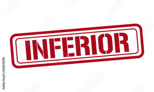INFERIOR red stamp text vector, rubber stamp