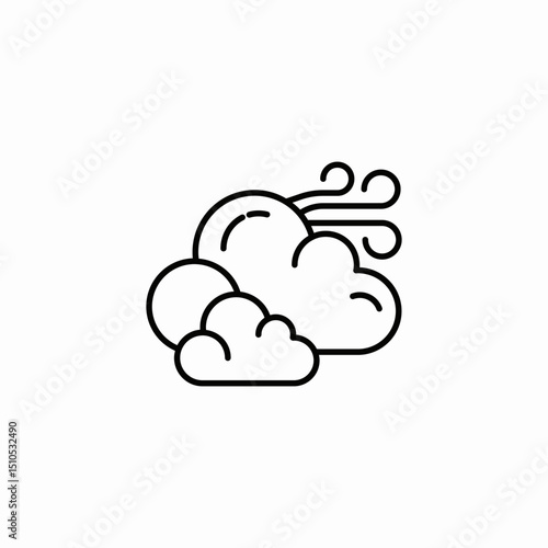wind clouds icon sign vector