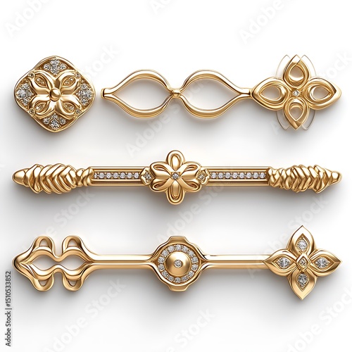Elegant Gold Jewelry Accents with Gemstones