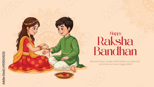 Raksha bandhan festival greeting card India. editable abstract vector illustration design. Happy Raksha Bandhan with nice Decorative Rakhi for Raksha Bandhan.