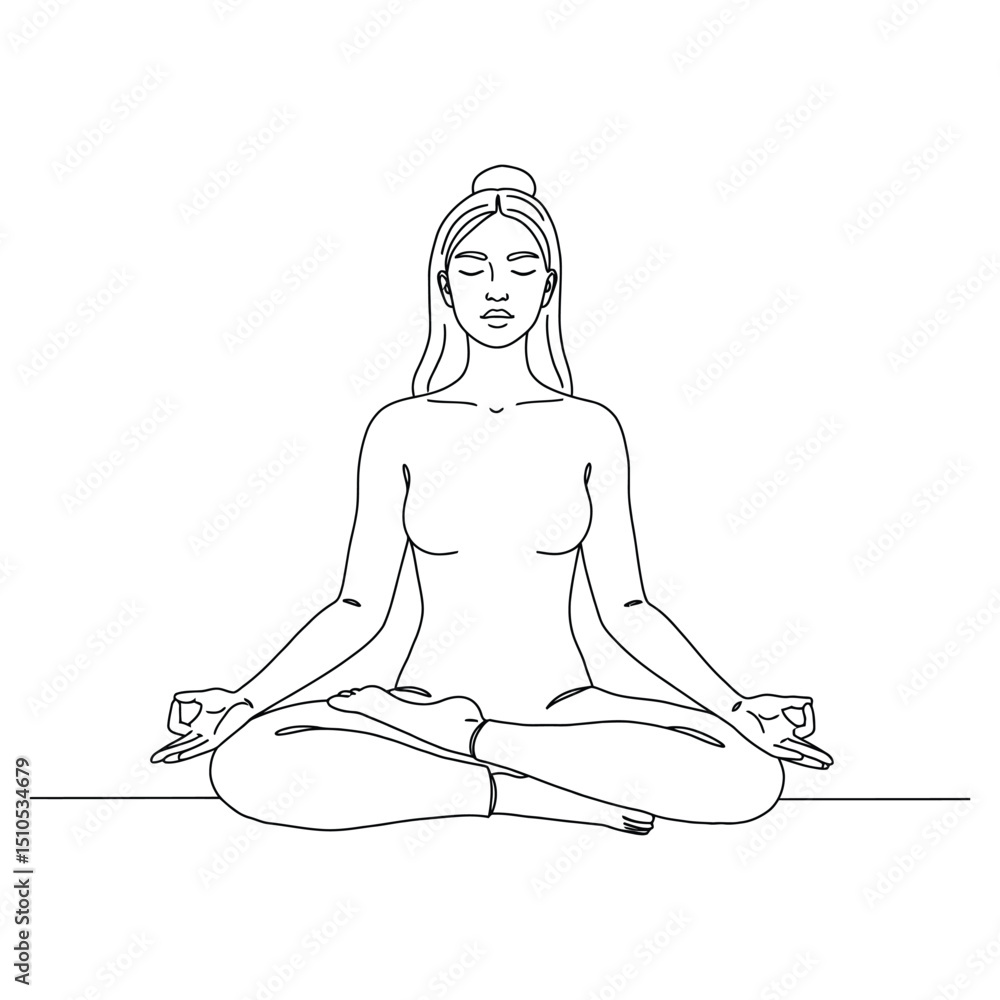 Padmasana Yoga Pose - Minimalist Line Art Vector Illustration for Meditation, Wellness, and Spirituality Themes Padmasana Yoga Pose - Minimalist Line Art Vector Illustration for Meditation, Wellness, and Spirituality Themes
