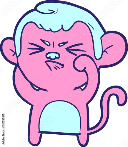 Photography cartoon angry monkey