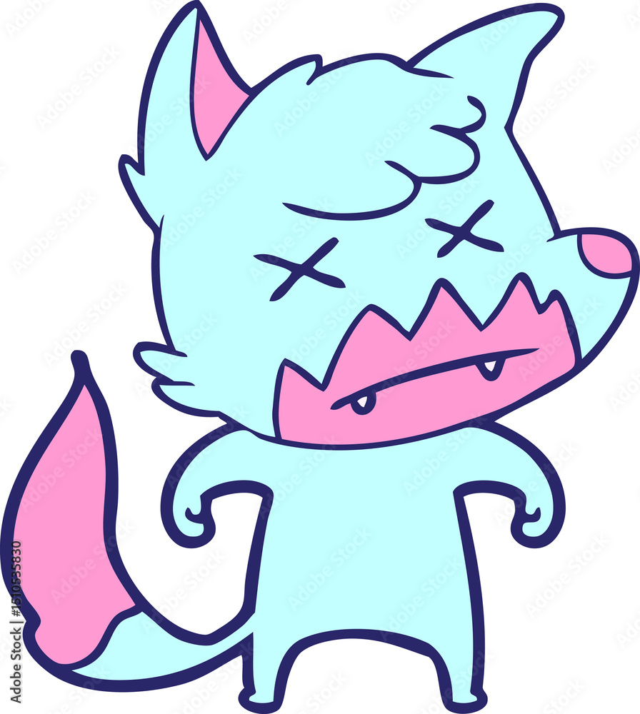 Fototapeta premium dead fox cartoon character