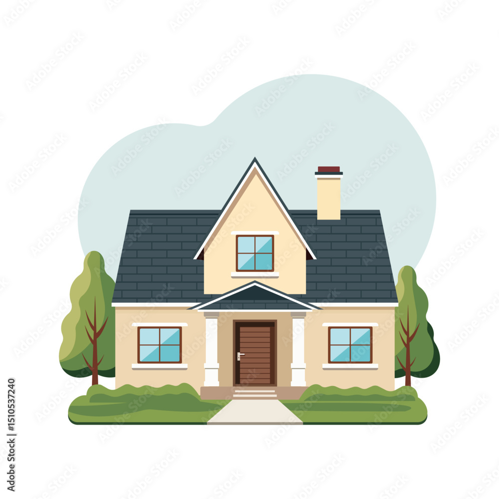 Fototapeta premium Modern house vector illustration for real estate and property concept