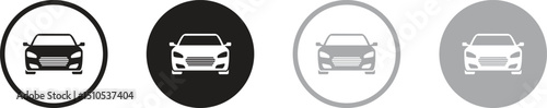 Car symbols frontal car icons