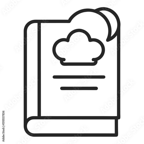 Nighttime recipe book culinary cloud moon icon