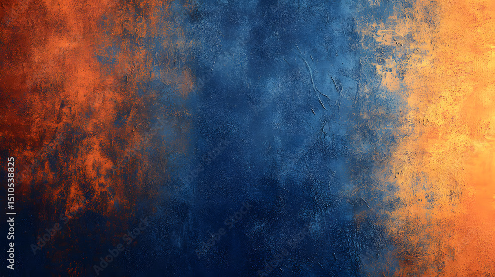 Obraz premium Vibrant royal blue and orange grunge textures for poster and web banner design, perfect for extreme, sportswear, racing, cycling, football, motocross