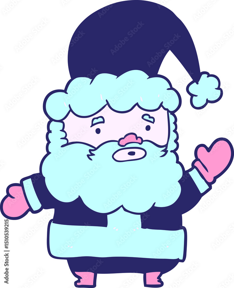 Fototapeta premium cartoon santa claus waving