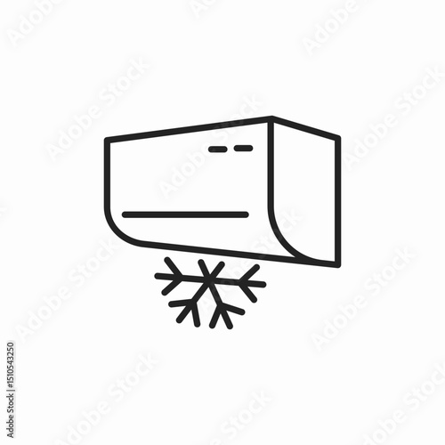 air conditioner cooling icon sign vector