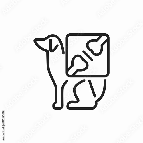 animal x ray icon sign vector