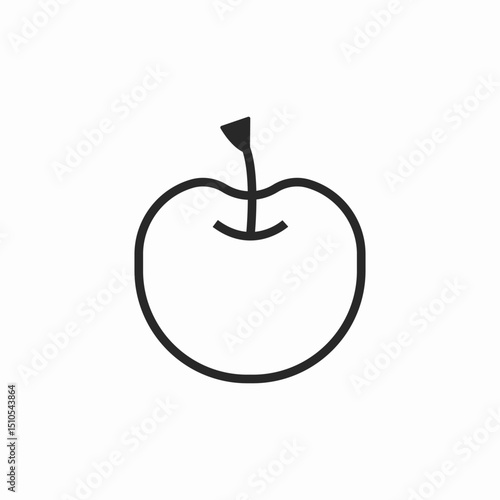 apple fruit icon sign vector