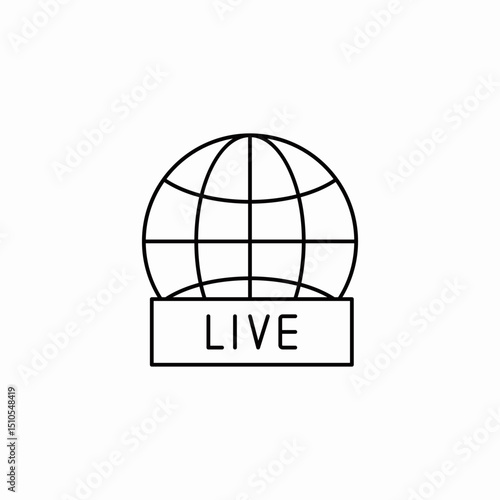 globe live icon sign vector