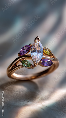 golden ring with diamonds