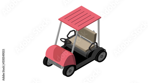 isometric view of golf cart car vehicle
