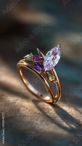 golden ring with diamonds