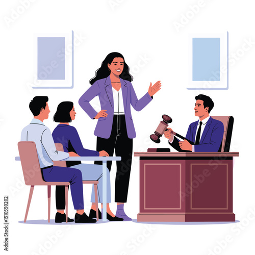 Modern Office Interview Vector Illustration