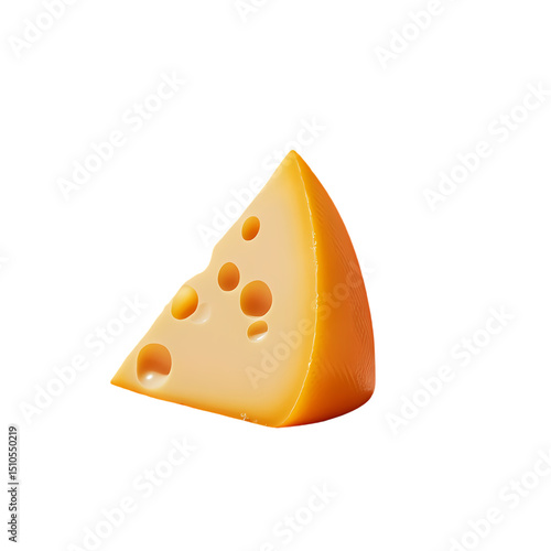 A Wedge of Swiss Cheese isolated on transparent background