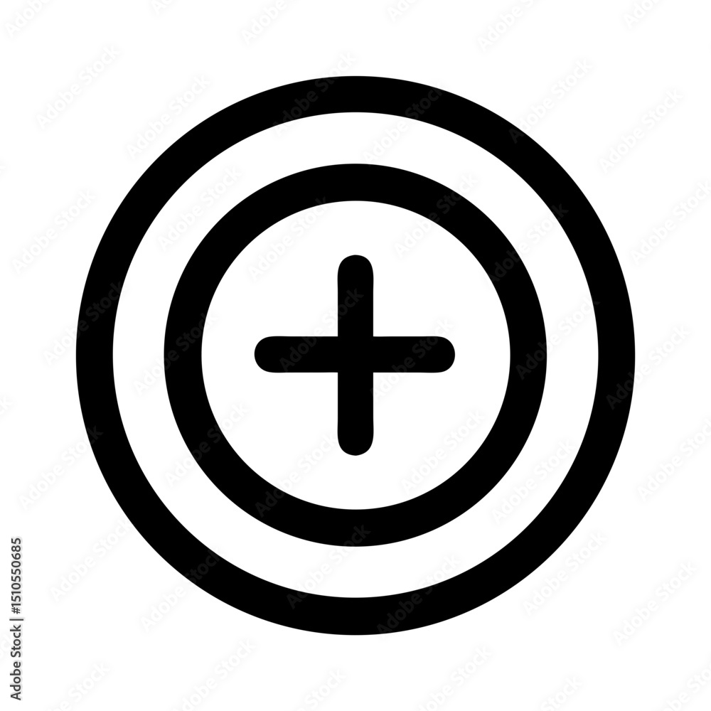 Obraz premium add plus inside circle icon design
