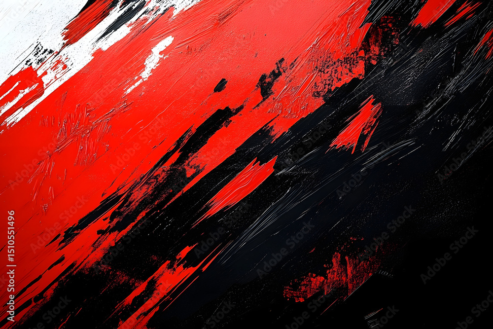 Striking red and black digital composition with artistic strokes Striking red and black digital composition with artistic strokes
