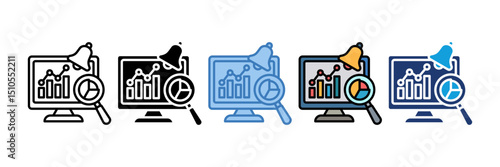 Data Monitor Icon Element For Design