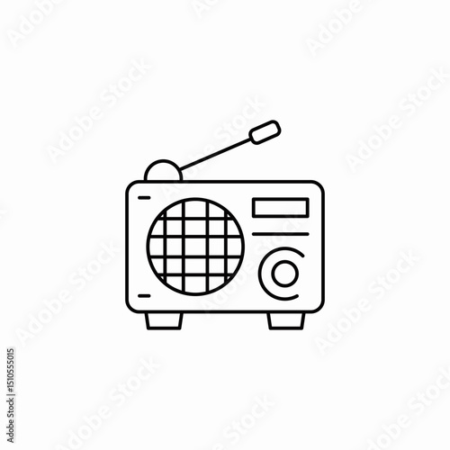 retro radio icon sign vector