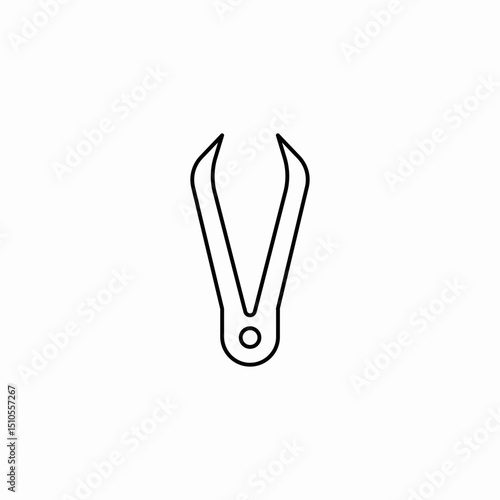 tweezers face icon sign vector