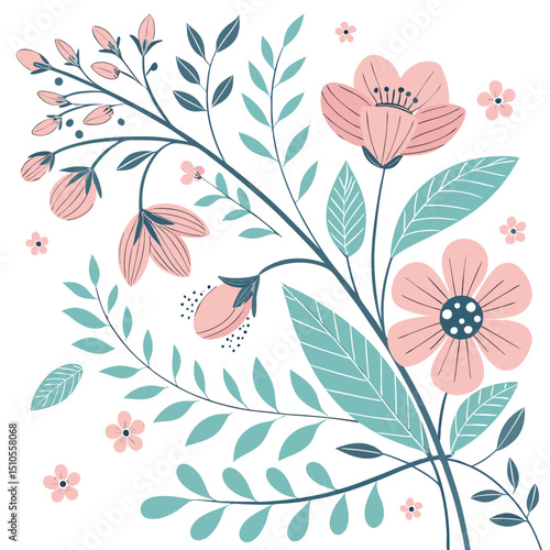 Seamless children s soft plush floral design