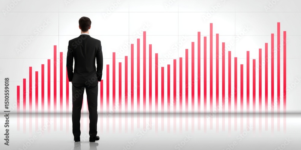 a minimalist design of a trader and chart in silhouette on a white background a minimalist design of a trader and chart in silhouette on a white background