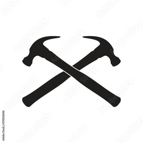 Vector Simple Isolated Crossed Hammers Icon