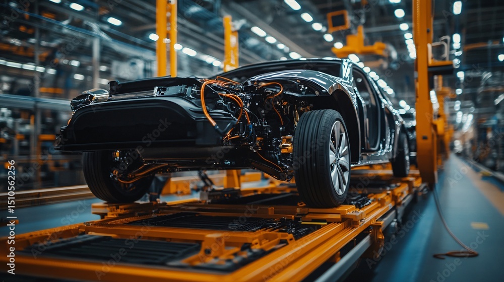 Fototapeta premium Automotive Industry’s Cutting-edge Lithium-ion Battery Technology at Work