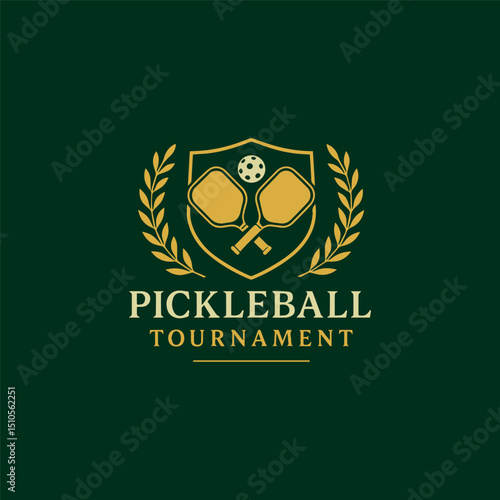 Pickleball Tournament Logo Design Vector Simple Clean Luxury Simple 